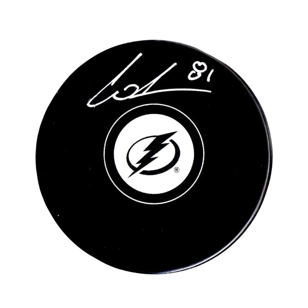 Erik Cernak autographed signed Puck NHL Tampa Bay Lightning JSA COA