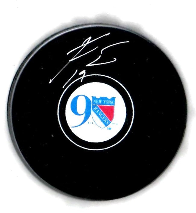 Jesper Fast autographed signed puck NHL New York Rangers JSA COA