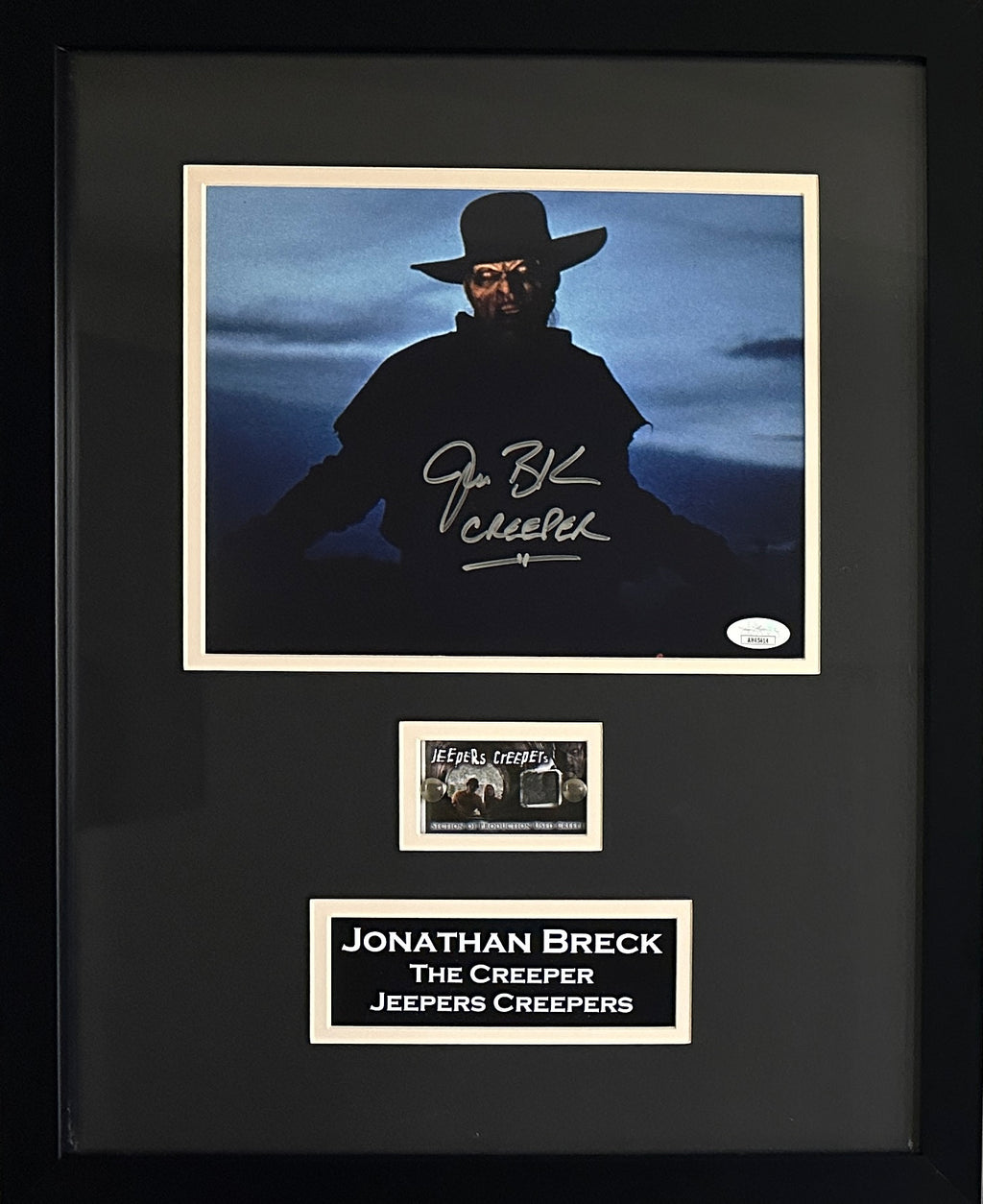 Jonathan Breck signed inscribed framed 8x10 photo and prop Jeepers Creepers JSA