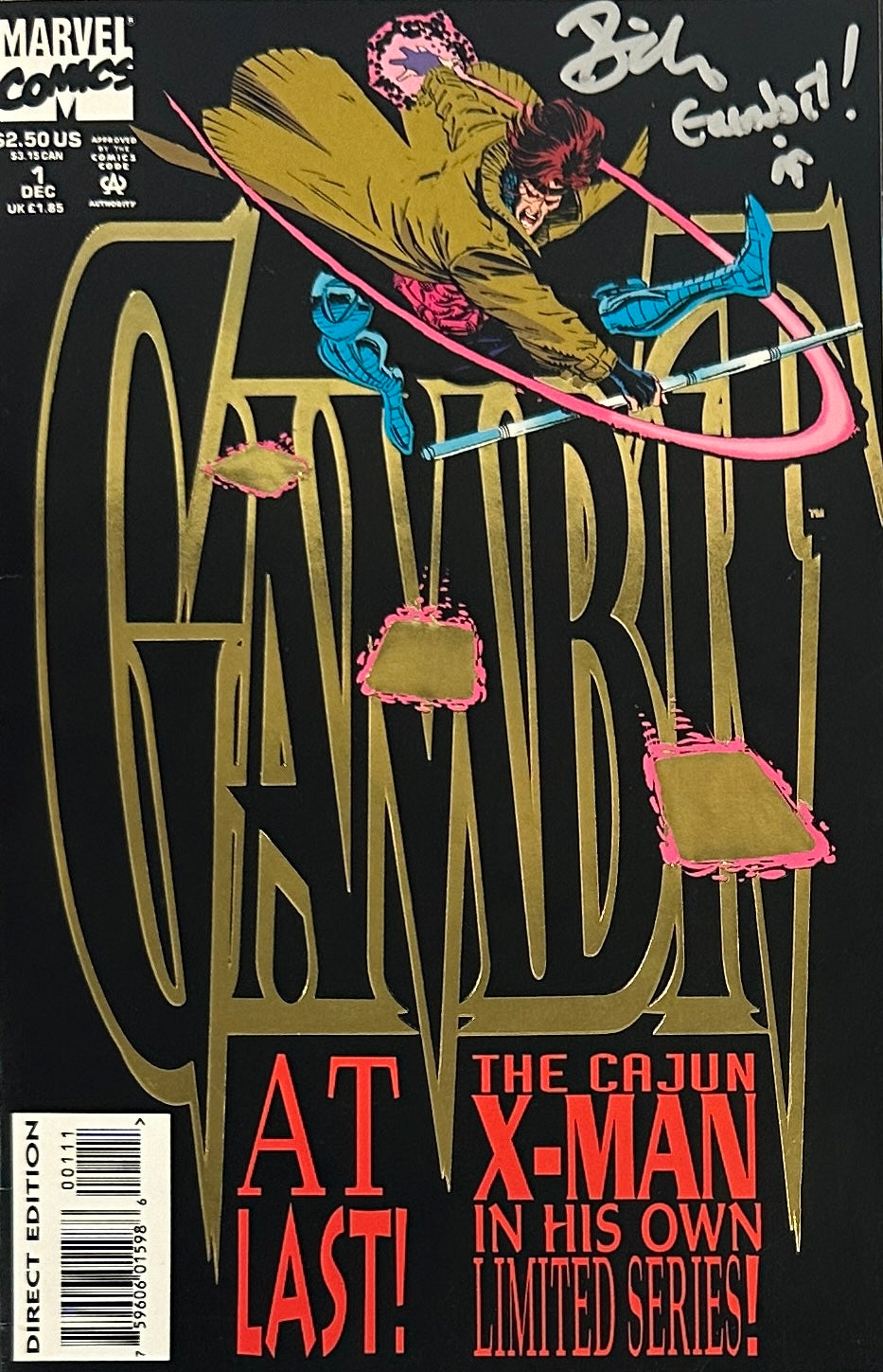 Tony Daniels autographed signed inscribed comic book X-Men BAS Gambit