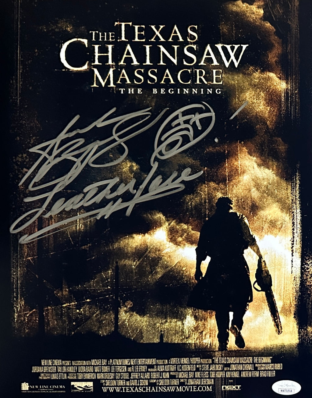 Andrew Bryniarski signed inscribed 11x14 photo Texas Chainsaw Massacre JSA COA