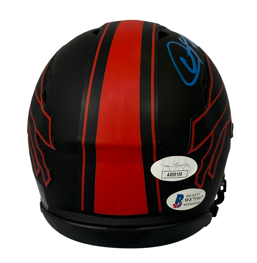 Eric Moulds & Doug Flutie signed Eclipse mini helmet NFL Buffalo Bills JSA BAS