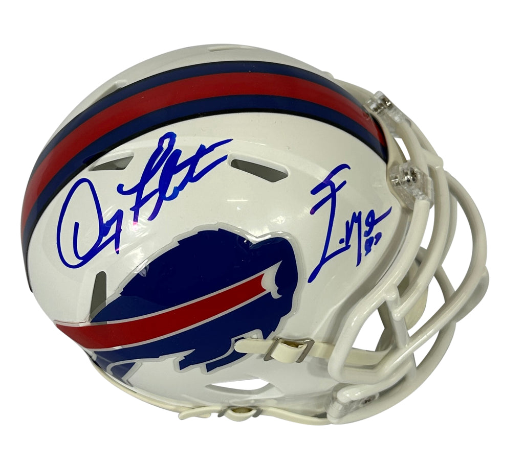 Eric Moulds & Doug Flutie autographed signed mini helmet NFL Buffalo Bills JSA