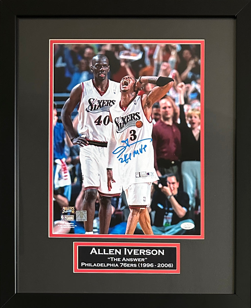 Allen Iverson signed inscribed framed 11x14 photo Philadelphia 76ers NBA JSA