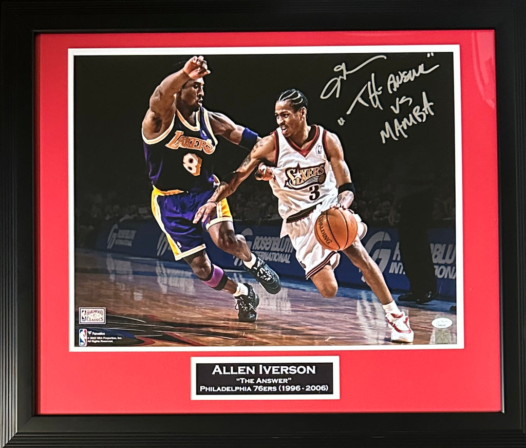 Allen Iverson signed inscribed framed 16x20 photo Philadelphia 76ers NBA JSA COA