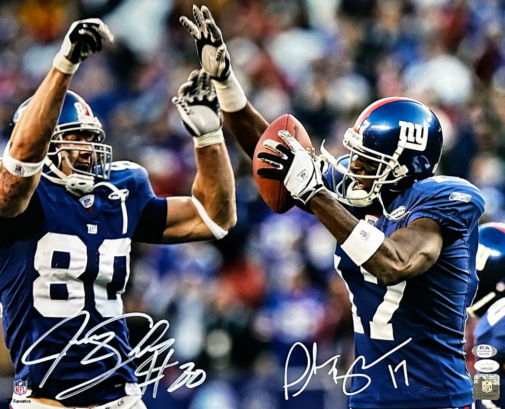 Shockey & Burres autographed signed 16x20 NFL New York Giants JSA PSA COA