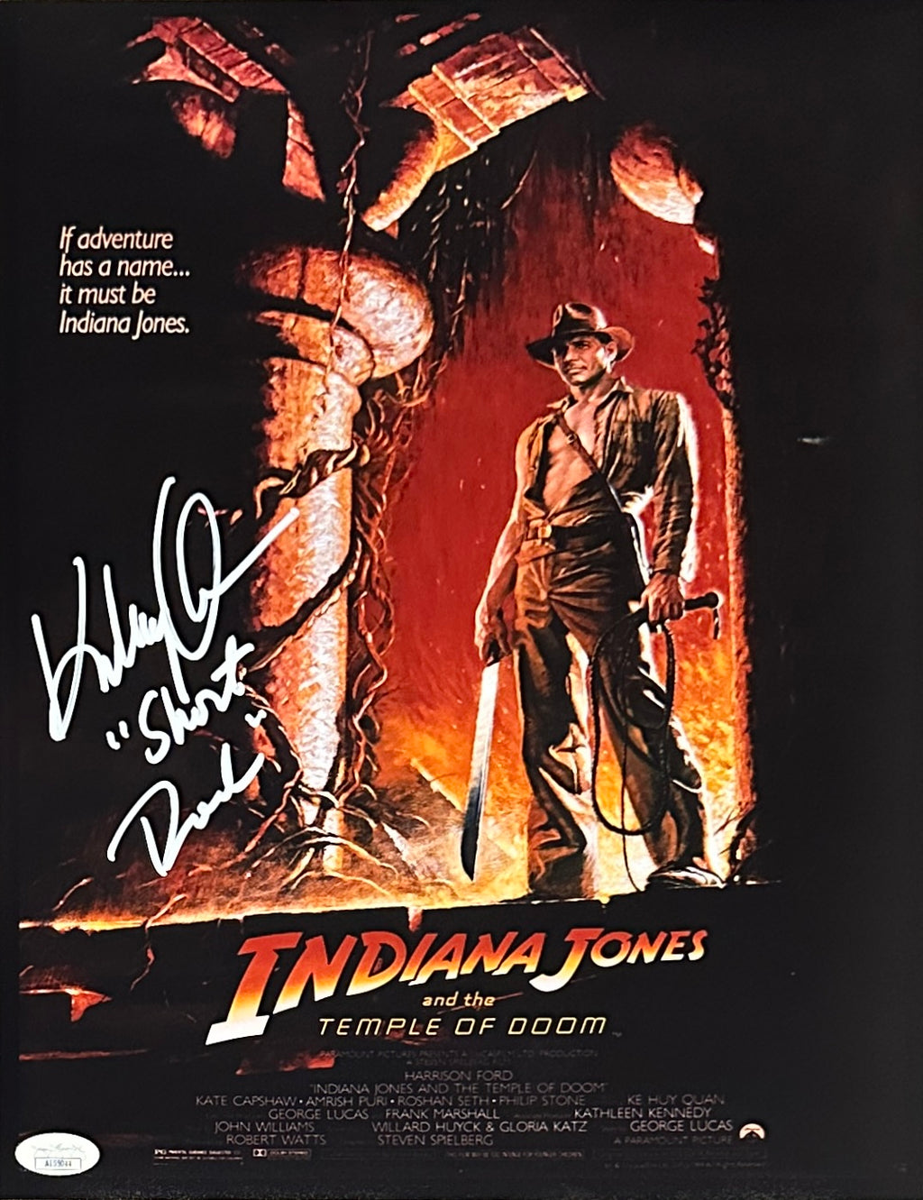 Jonathan KeQuan signed inscribed Indiana Jones 11x14 Photo JSA Short Round