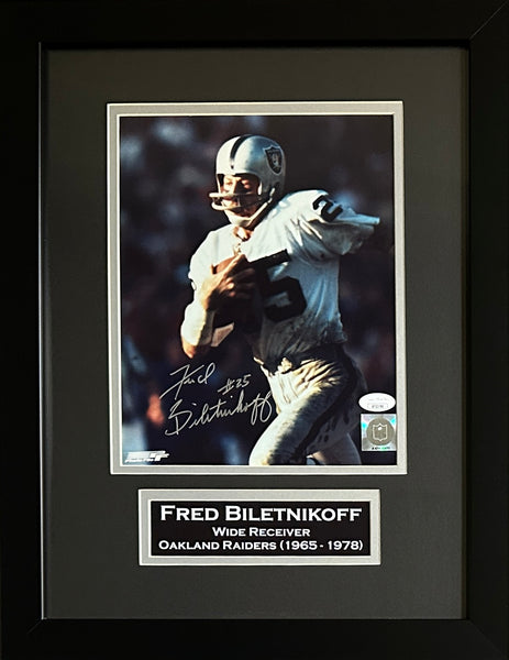 1993年 FREDIES サイン入り　絵画 Fred Biletnikoff signed framed 8x10 photo NFL Oakland Raiders JSA