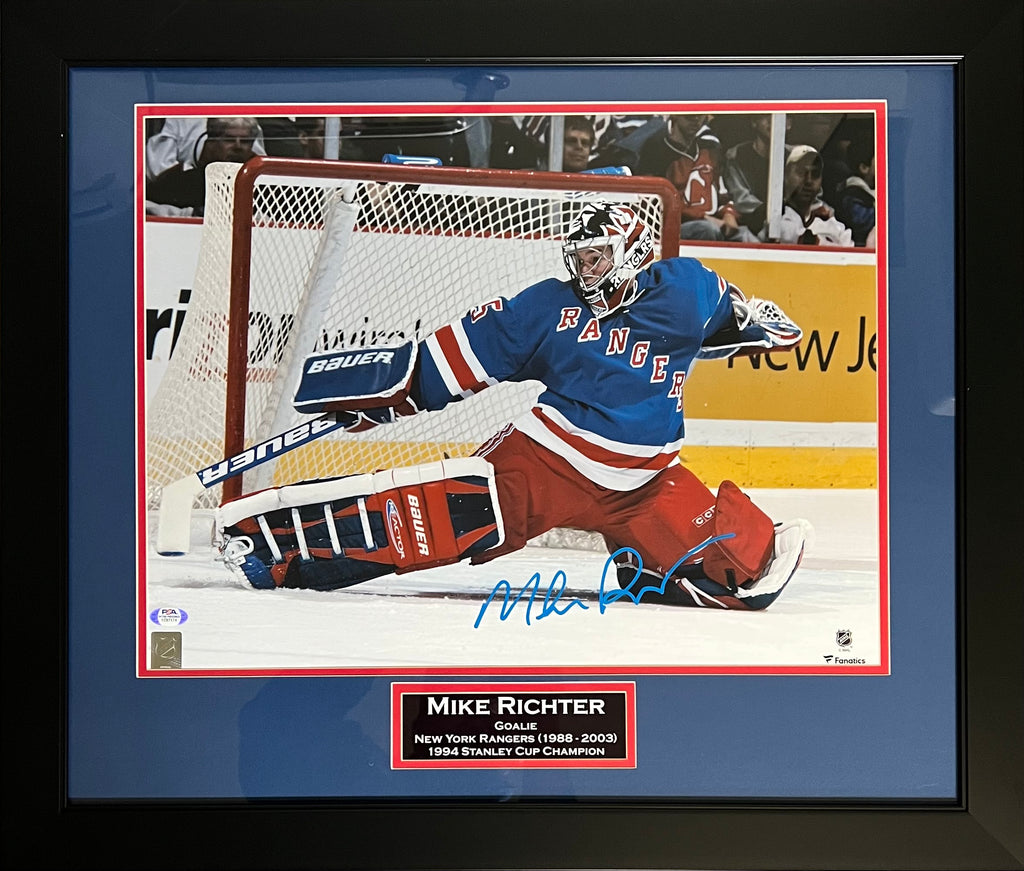 Mike Richter autographed signed 16x20 framed photo NHL New York Rangers PSA COA