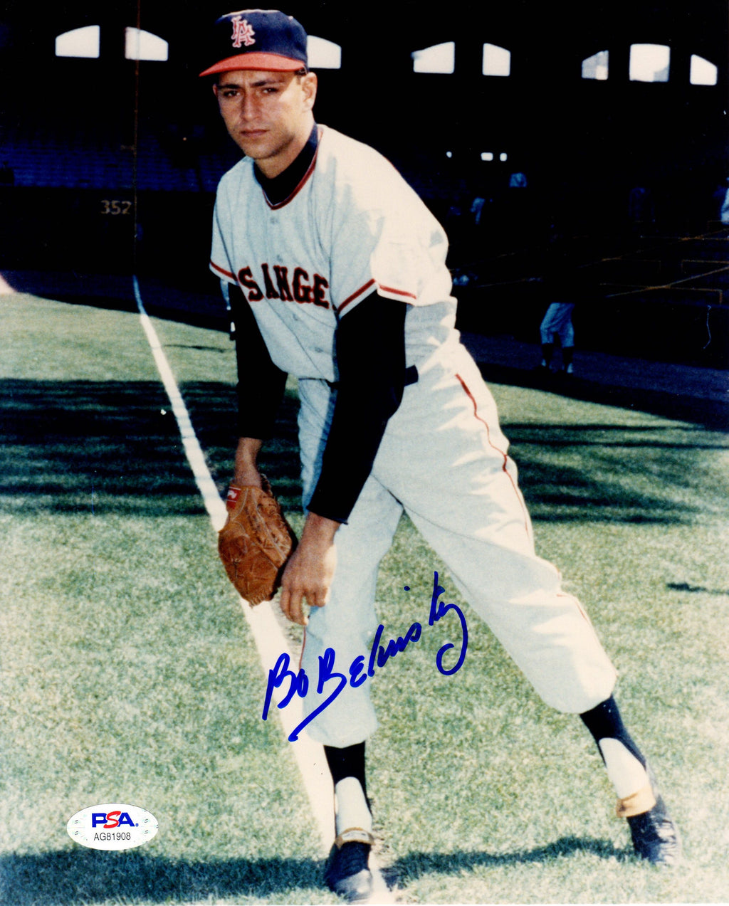 Bo Belinsky autographed signed 8x10 photo MLB Los Angeles Angles PSA COA - JAG Sports Marketing