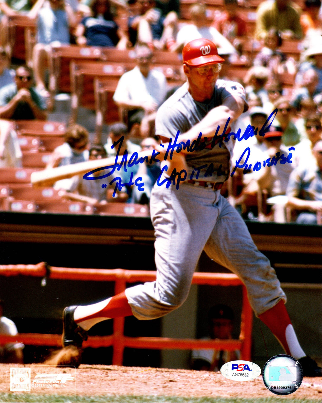 Frank Howard autographed inscribed Washington Senators MLB signed 8x10 photo PSA - JAG Sports Marketing