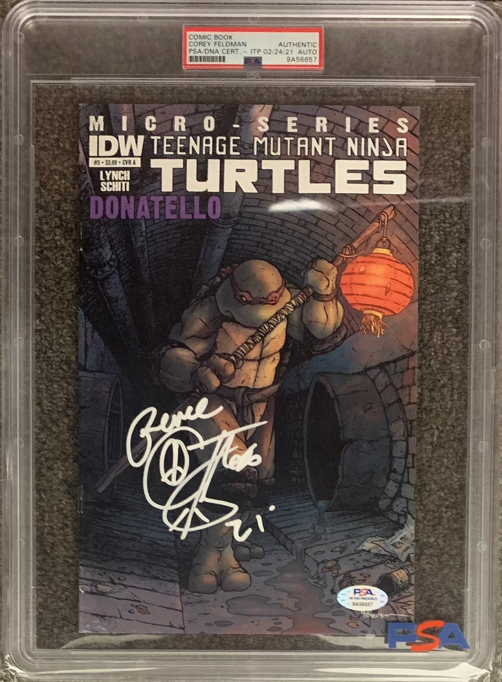 Corey Feldman autograph signed Comic Book Teenage Mutant Ninja Turtles PSA Encap