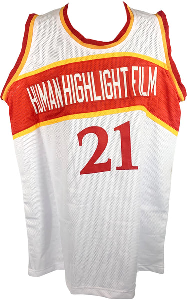 Dominique Wilkins Custom Signed Jersey #21 NBA Basketball Atlanta Hawks JSA  CoA