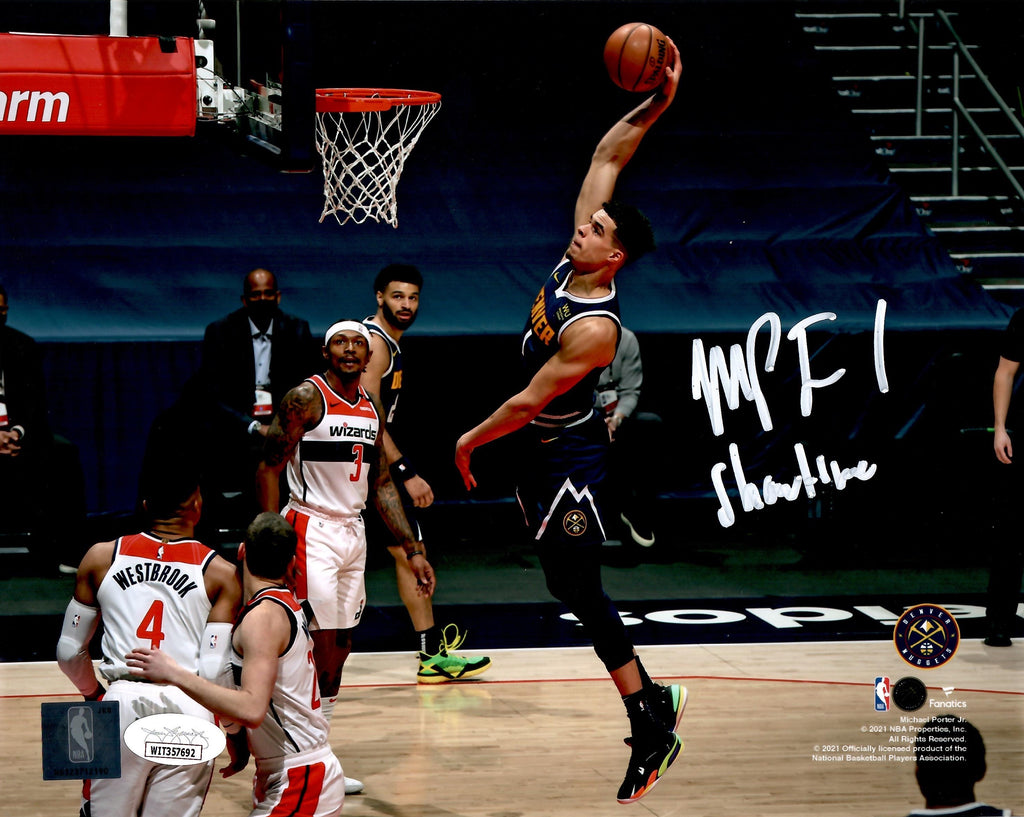 Michael Porter Jr. signed 8x10 photo autographed inscribed Showtime Denver Nuggets JSA ITP - JAG Sports Marketing