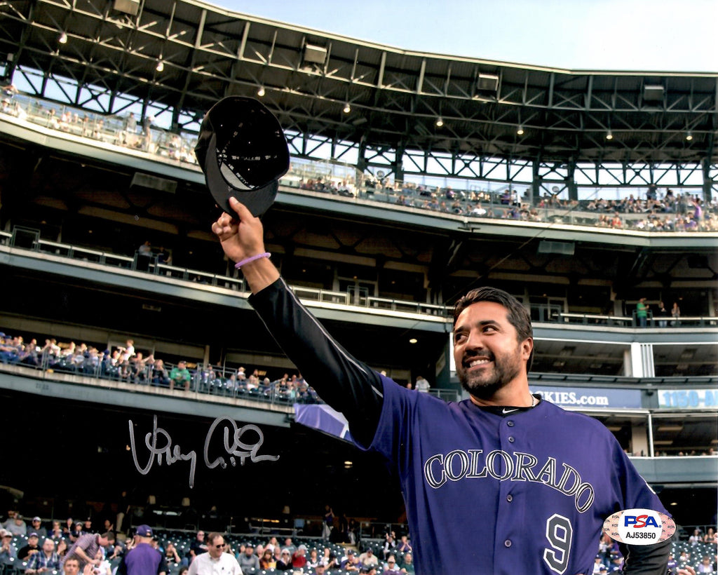 Vinny Castilla autographed signed 8x10 photo MLB Colorado Rockies PSA COA
