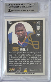 Eric Moulds autographed signed Pinnacle 1996 #160 Buffalo Bills BAS Encap RC