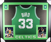 Larry Bird signed framed custom jersey NBA Boston Celtics JSA COA