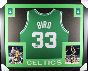 Larry Bird signed framed custom jersey NBA Boston Celtics JSA COA