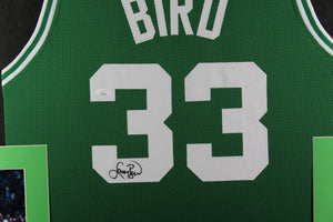 Larry Bird signed framed custom jersey NBA Boston Celtics JSA COA