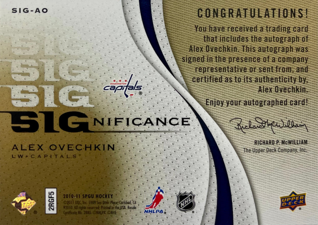 Alexander Ovechkin autographed GU 2011 Upper Deck 4/15 NHL Washington Capitals