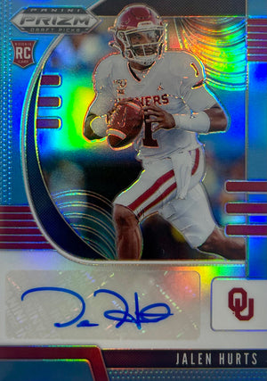 Jalen Hurts autographed signed card 2020 6/30 Panini NCAA Oklahoma Sooners RC