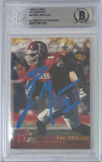 Eric Moulds autographed signed Player 1996 #40 Buffalo Bills BAS Encap RC