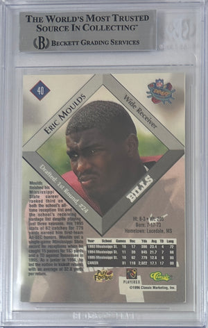 Eric Moulds autographed signed Player 1996 #40 Buffalo Bills BAS Encap RC