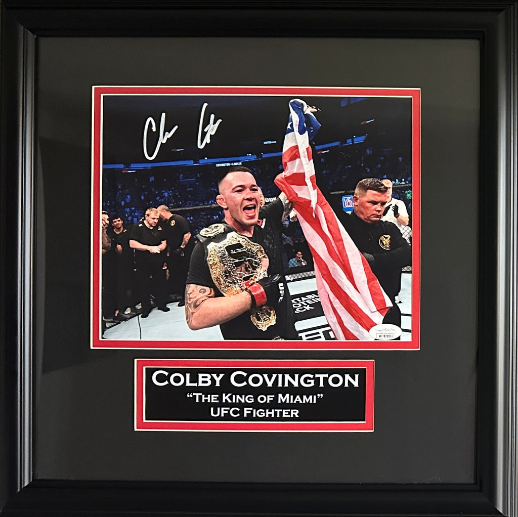 Colby Covington autographed signed framed 8x10 photo UFC JSA COA Chaos