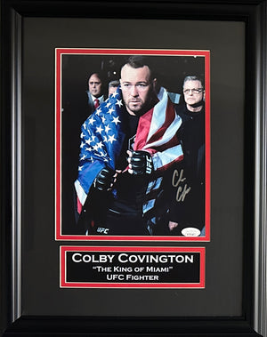 Colby Covington autographed signed framed 8x10 photo UFC JSA COA Chaos