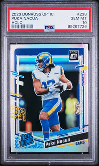 Puka Nacua RC 2023 Panini Donruss Optic Holo Rated Rookie PSA 10 #238