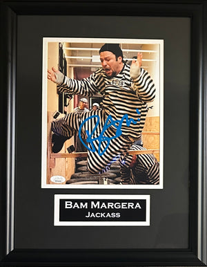 Bam Margera autographed signed framed 8x10 photo JSA COA Jackass