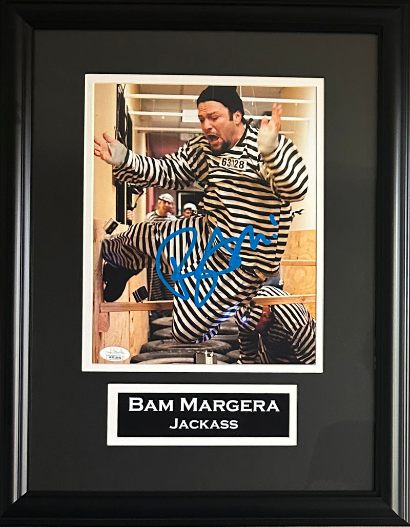 Bam Margera autographed signed framed 8x10 photo JSA COA Jackass