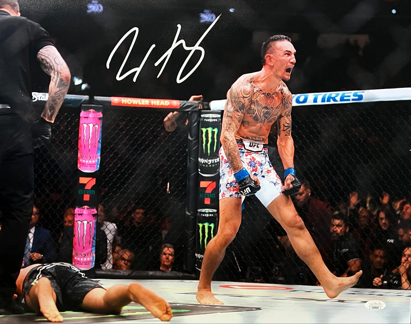 Max Holloway autographed signed 16x20 photo UFC Blessed JSA COA Justin Gaethje
