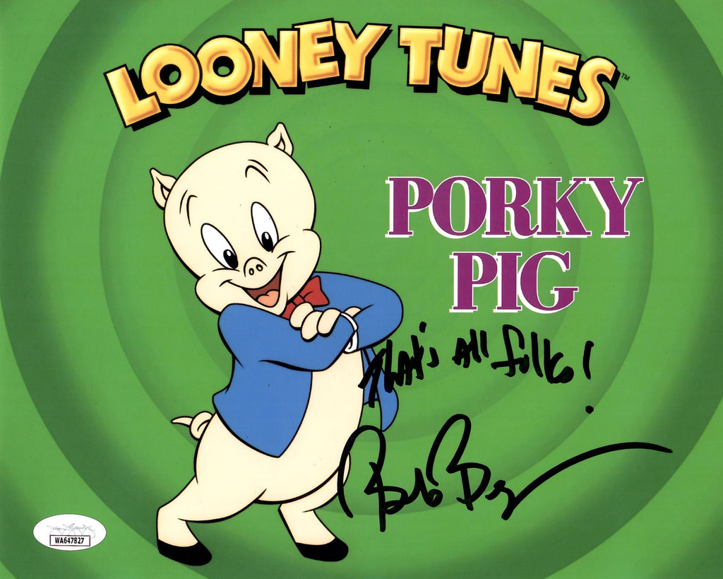 Bob Bergen autographed signed inscribed 8x10 photo JSA COA Porky Pig