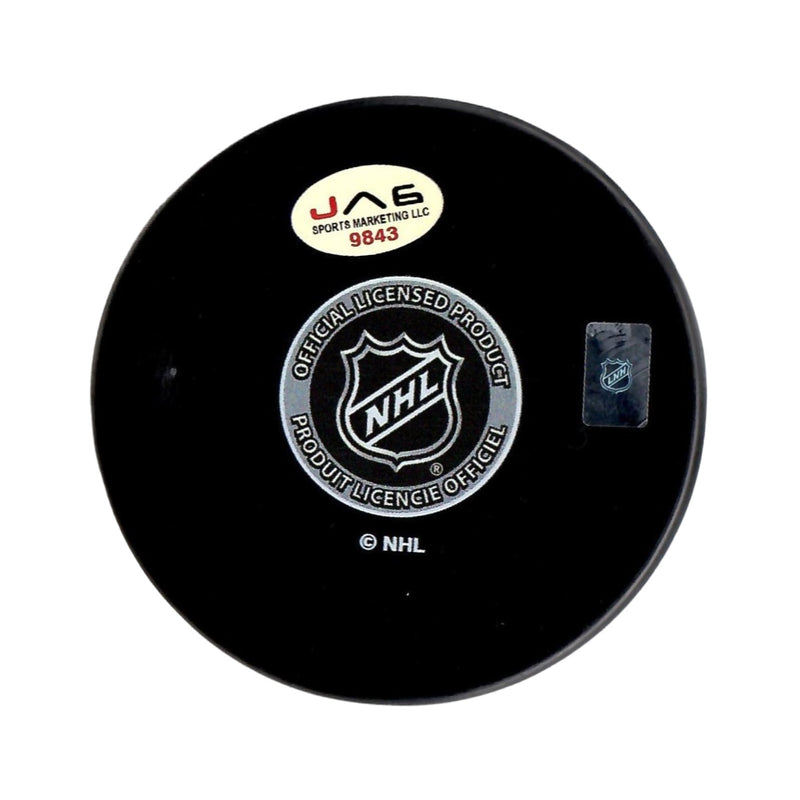 Travis Zajac autographed signed puck NHL New Jersey Devils JSA COA