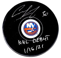 Ilya Sorokin autographed signed inscribed puck NHL New York Islanders JSA COA