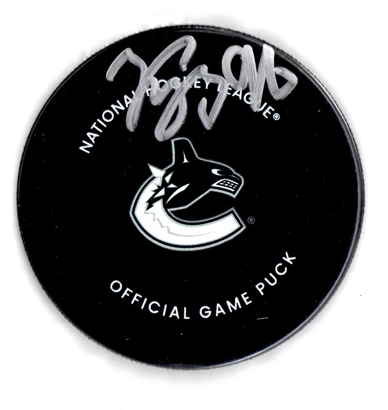 Andrei Kuzmenko autographed signed official puck NHL Vancouver Canucks JSA COA