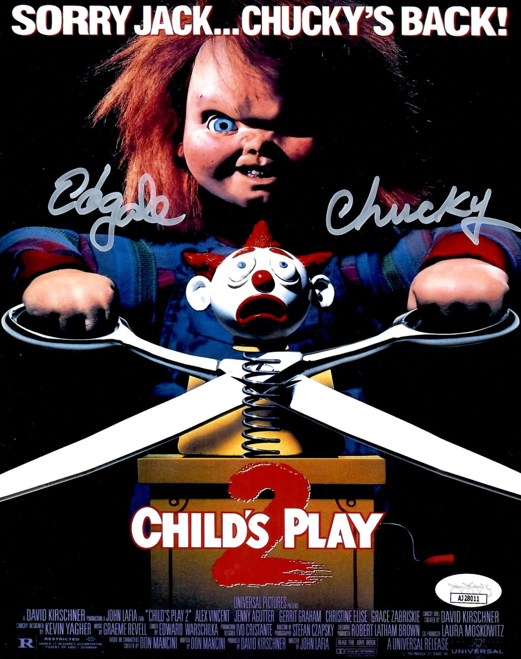 Ed Gale autographed signed inscribed 8x10 photo Chucky JSA COA Child's Play