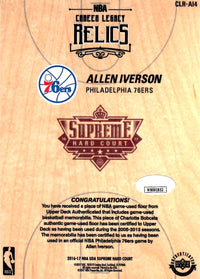 Allen Iverson signed game used worn Upper Deck Supreme Hard Court 76ers JSA