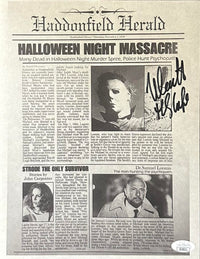 Nick Castle autographed signed inscribed 8x10 newspaper Halloween JSA COA