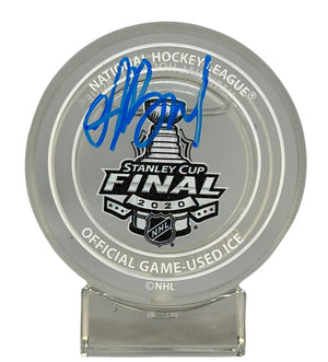 Andrei Vasilevskiy signed inscribed puck Stanley Cup Game Used Ice JSA Lightning