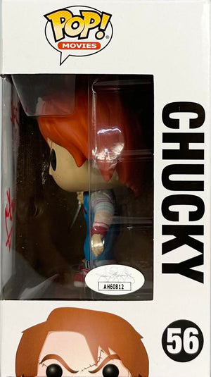 Ed Gale signed inscribed limited edition Chucky Funko Pop #56 Childs play JSA COA