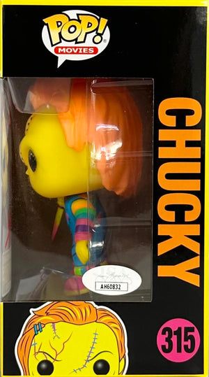 Ed Gale signed inscribed limited edition Chucky Funko Pop #315 Childs play JSA COA