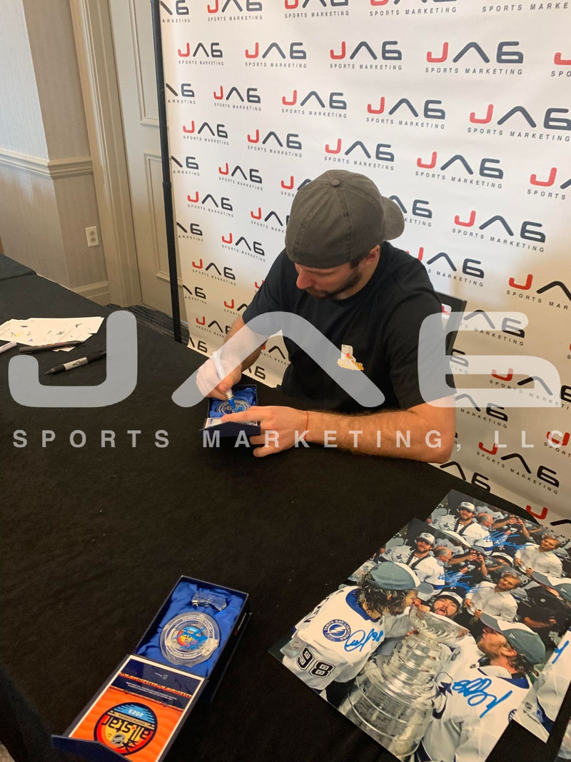 Nikita Kucherov autograph signed Game Used Ice puck Tampa Bay Lightning JSA COA