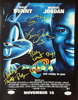 West Bergen Johnson Bogues autographed signed 11x14 photo Space Jam JSA COA