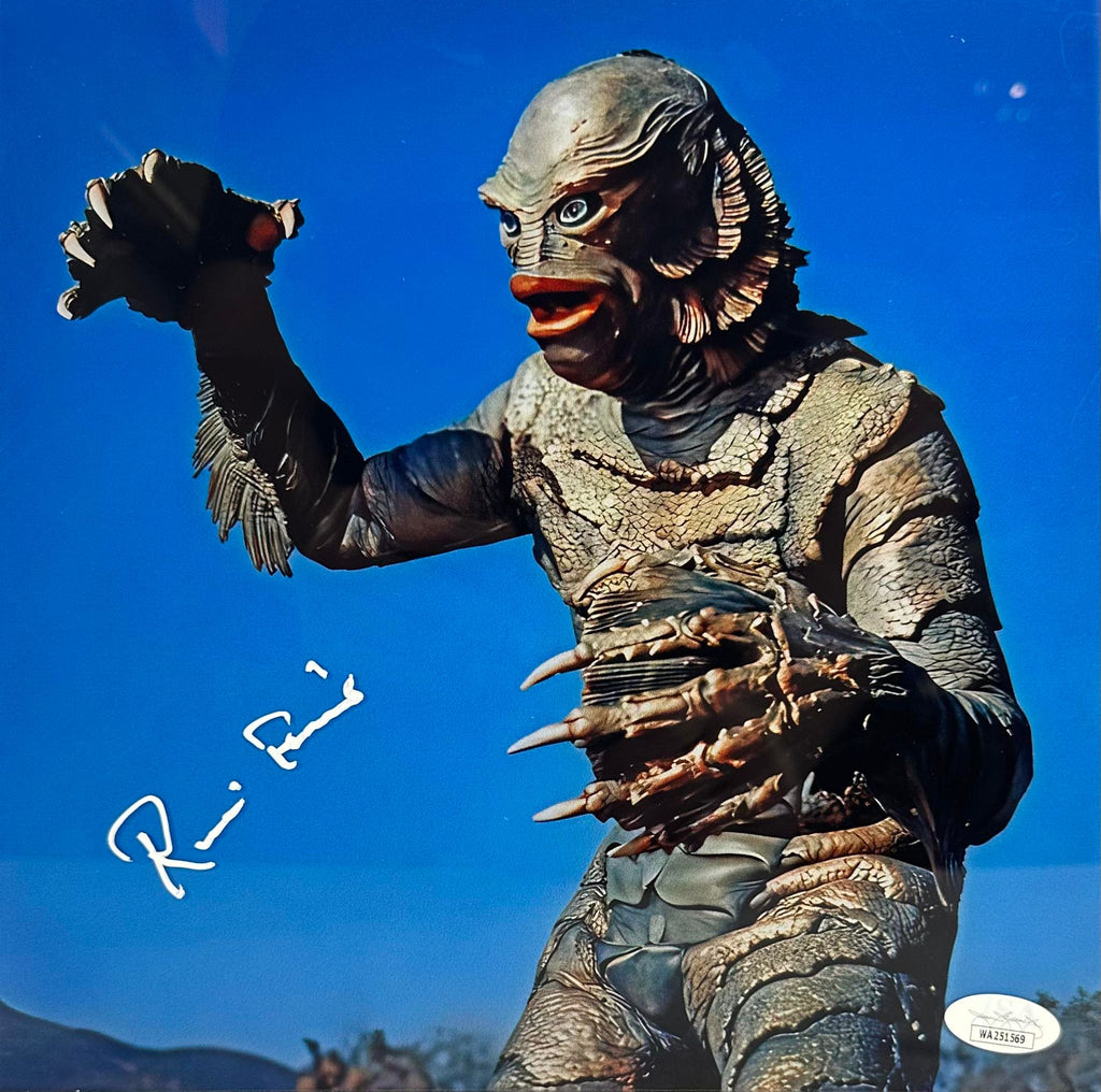 Ricou Browning signed 10x10 acrylic photo Creature from the Black Lagoon JSA COA