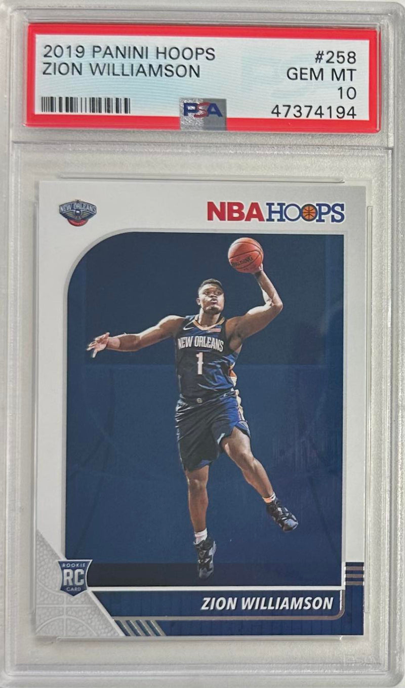 Zion Williamson 2019 NBA Hoops RC #258 PSA GEM MINT 10 New Orleans Pelicans