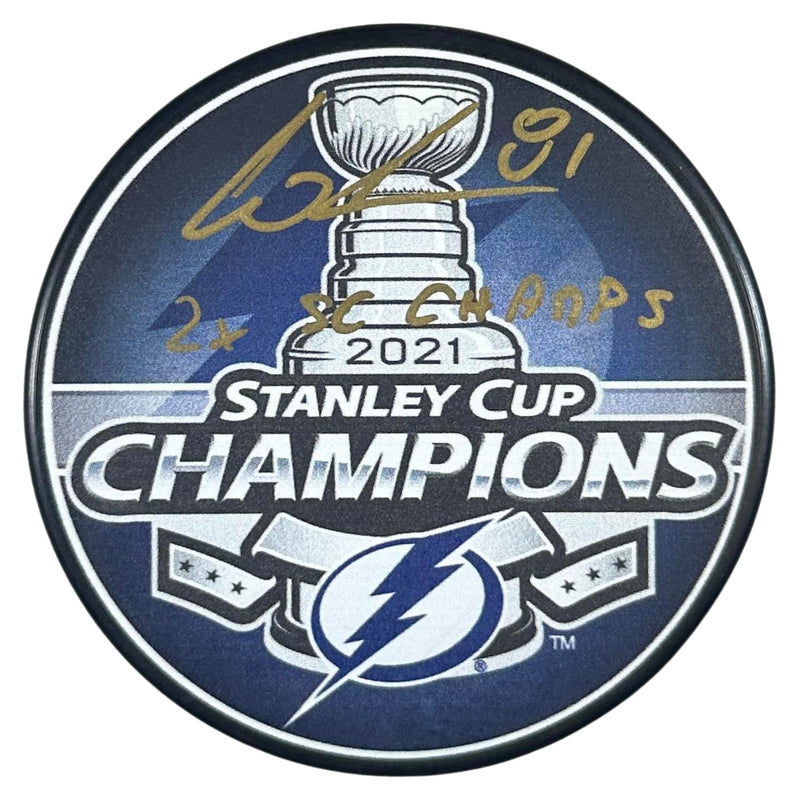 Erik Cernak autographed signed inscribed Puck NHL Tampa Bay Lightning JSA COA