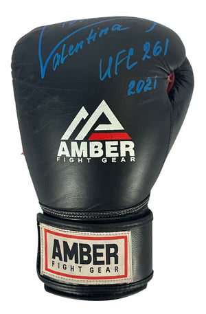 Valentina Shevchenko autographed signed glove UFC Event Worn LOA Alexa Grasso