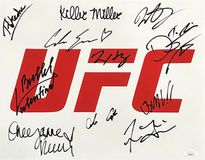 Multi UFC signed 11x14 photo JSA Poirier Holloway Shevchenko Moreno Covington